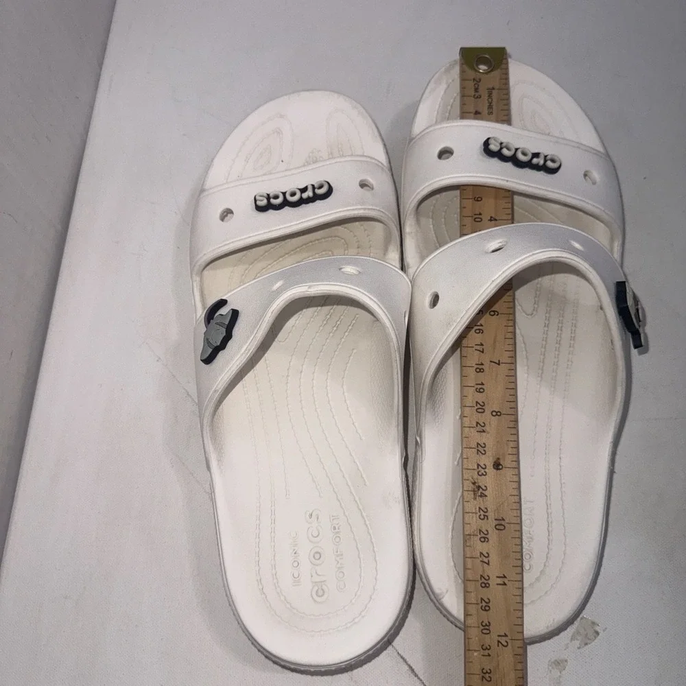 Crocs White Outdoor Waterproof Beach Classic Slide Sandals Men's Size 12